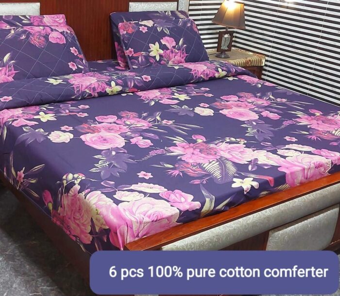 *6 Piece Comforter Sets* 100                 PURE COTTON Available at * *AHMED COLLECTION FAISALABAD* - Image 6