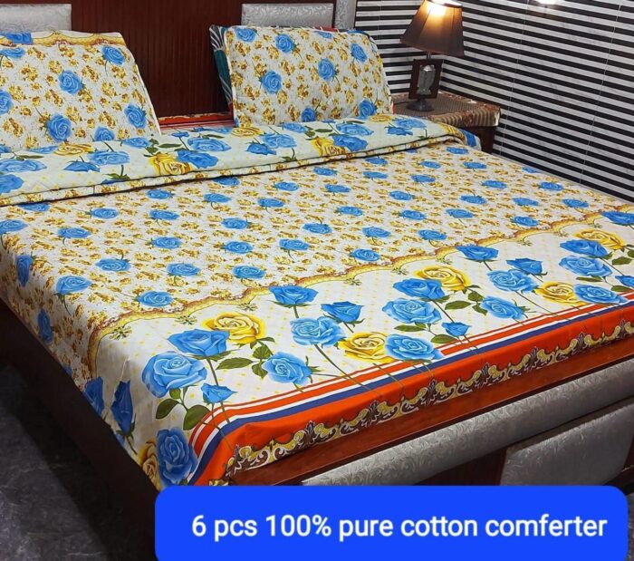 *6 Piece Comforter Sets* 100                 PURE COTTON Available at * *AHMED COLLECTION FAISALABAD* - Image 17