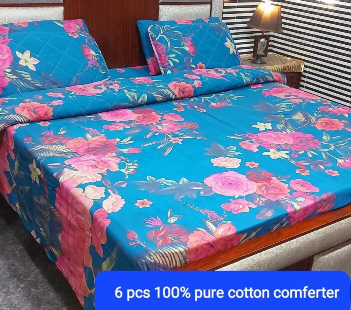 *6 Piece Comforter Sets* 100                 PURE COTTON Available at * *AHMED COLLECTION FAISALABAD* - Image 14