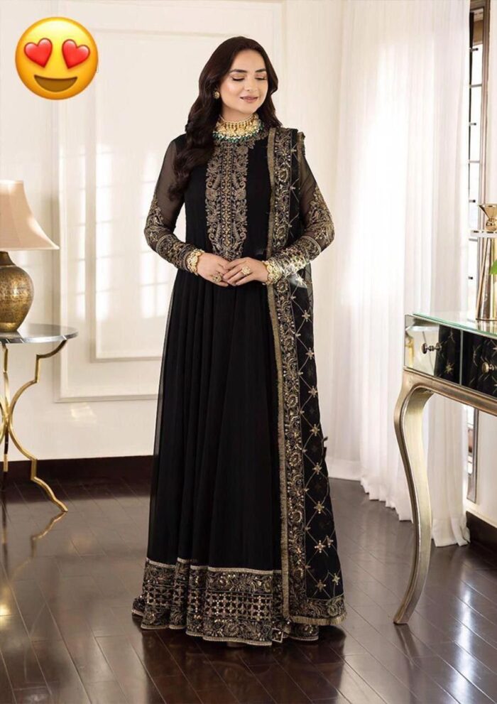 BRAND….ASIM JOFA
Unstitch Replica 
Code MD 1310
FABRIC
CHIFFON frok With SATIN SILK Trousers - Image 11