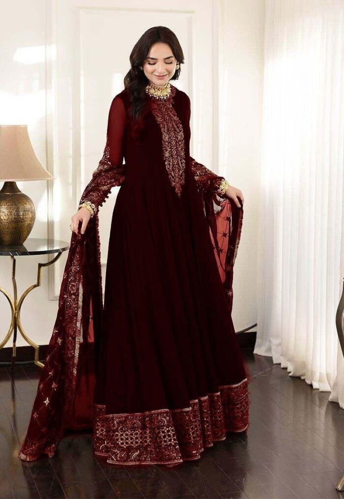 BRAND….ASIM JOFA
Unstitch Replica 
Code MD 1310
FABRIC
CHIFFON frok With SATIN SILK Trousers - Image 6