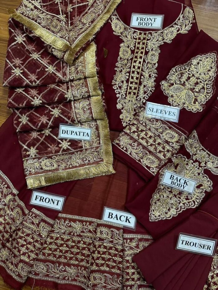 BRAND….ASIM JOFA
Unstitch Replica 
Code MD 1310
FABRIC
CHIFFON frok With SATIN SILK Trousers - Image 9