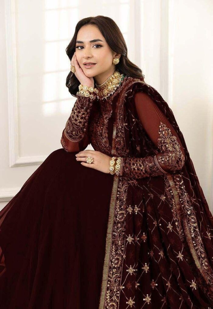 BRAND….ASIM JOFA
Unstitch Replica 
Code MD 1310
FABRIC
CHIFFON frok With SATIN SILK Trousers - Image 5