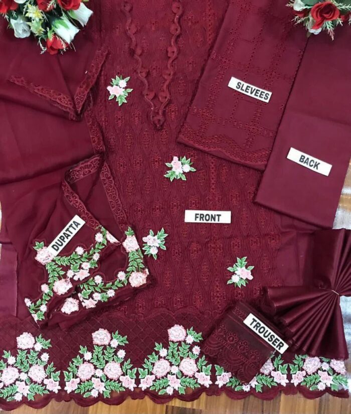 *Brand* ZARQASH
3pc Chicken Kari embroidery collections - Image 2