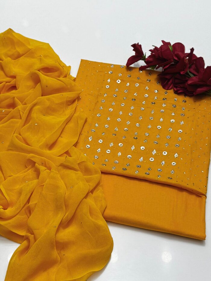 *Lawn Mukeish Collection* 
*Shirt Lawn* Handmade Mukesh Kurta Patti - Image 10