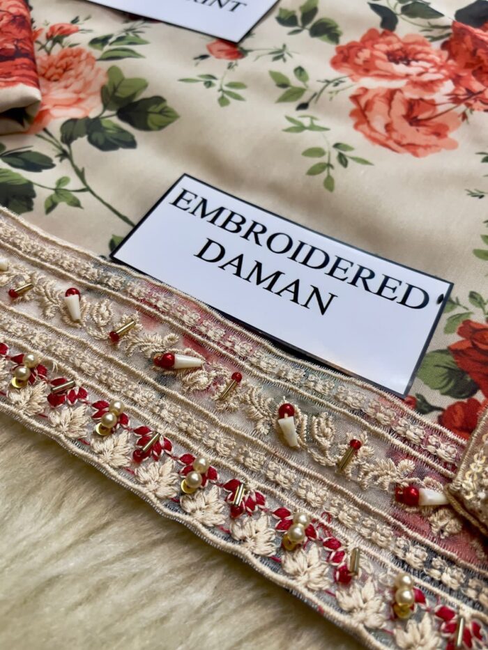 3 PEC FLORAL DESIGN BRAND: VANIYA
EMBROIDERED SWISS LAWN - Image 5