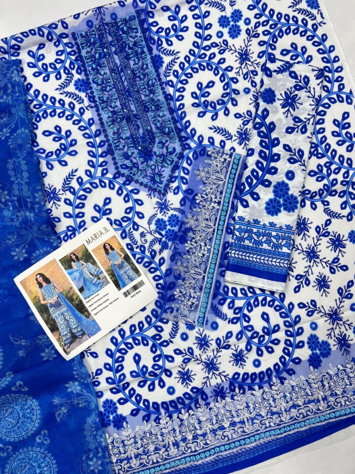 Maria.B patches with Chiffon Dupatta - Image 3