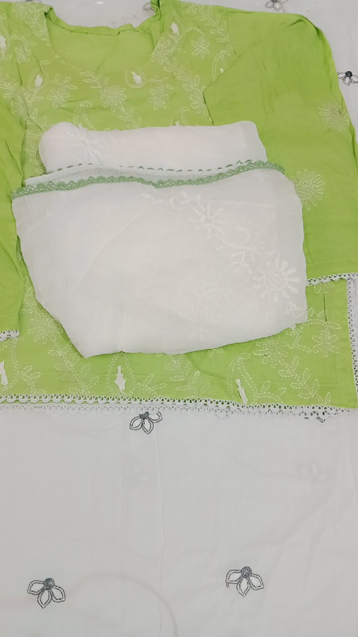 3 peice lawn cotton embroidery suite - Image 2
